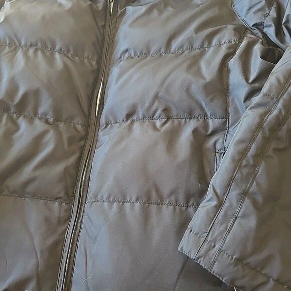 Down Coat Black XL Womens Winter Jacket Light blue fleece lined Colebrook - Picture 3 of 10